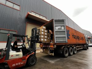 Packed flight case hardware ready for global export